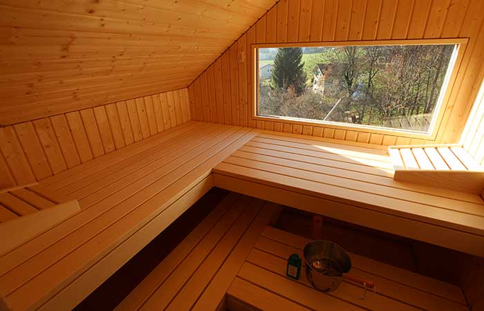 Sauna mit Fenster - Ging Saunabau AG