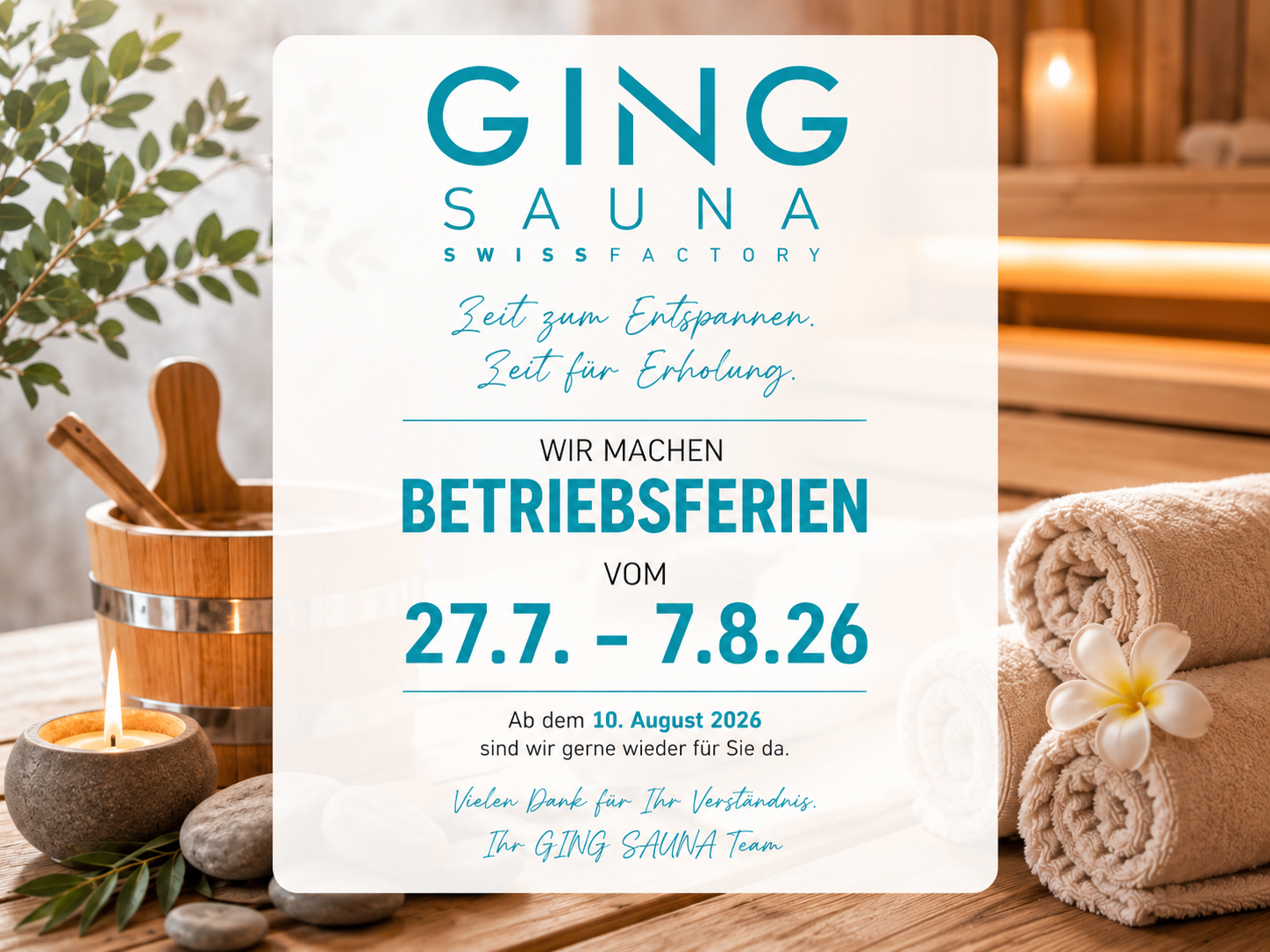 Betriebsferien / Sommerferien